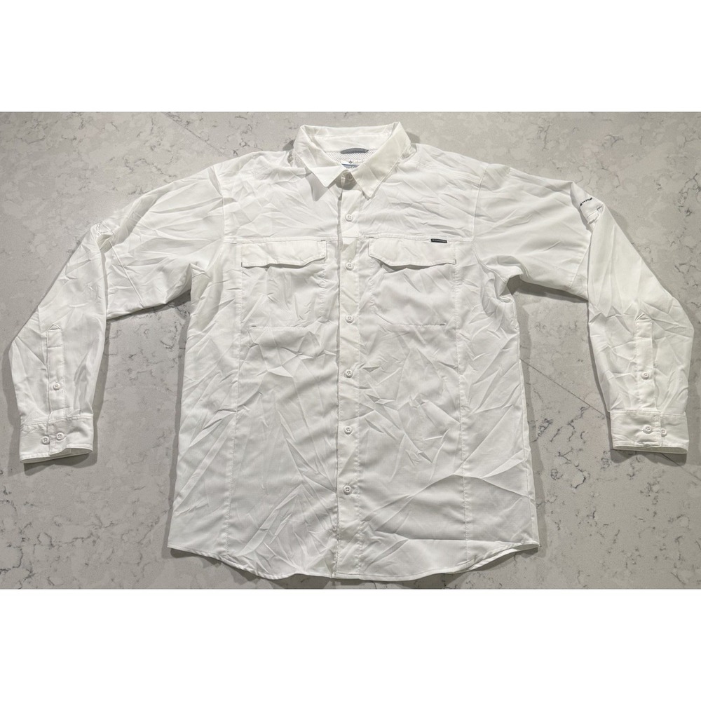 Columbia Silver Ridge Lite Long Sleeve Shirt Mens Medium White Performance